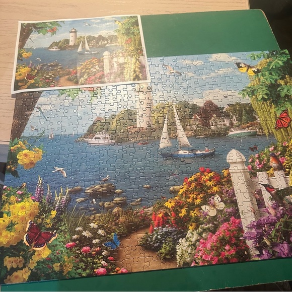 500 piece lighthouse butterfly sailboat puzzle - Picture 3 of 10